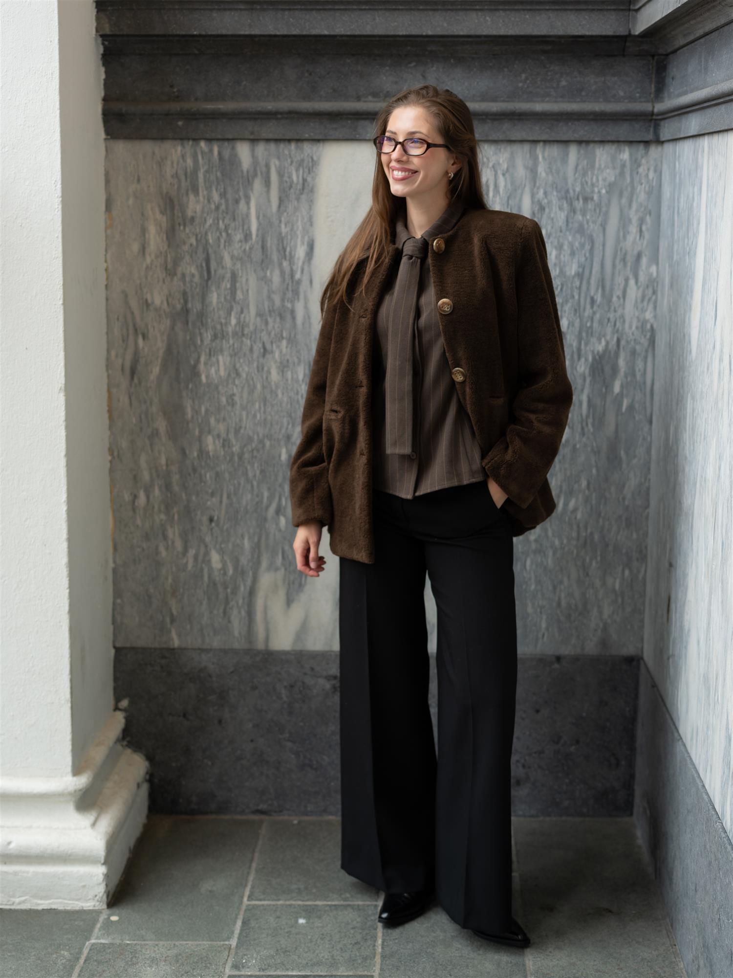 Helena Shearling Jacket Brown