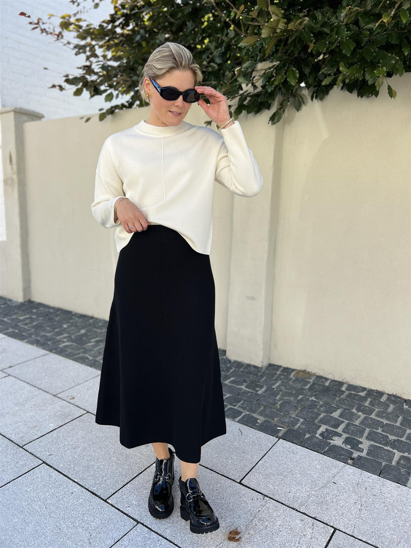 Christian Aks Viola Merino Sweater Eggshell