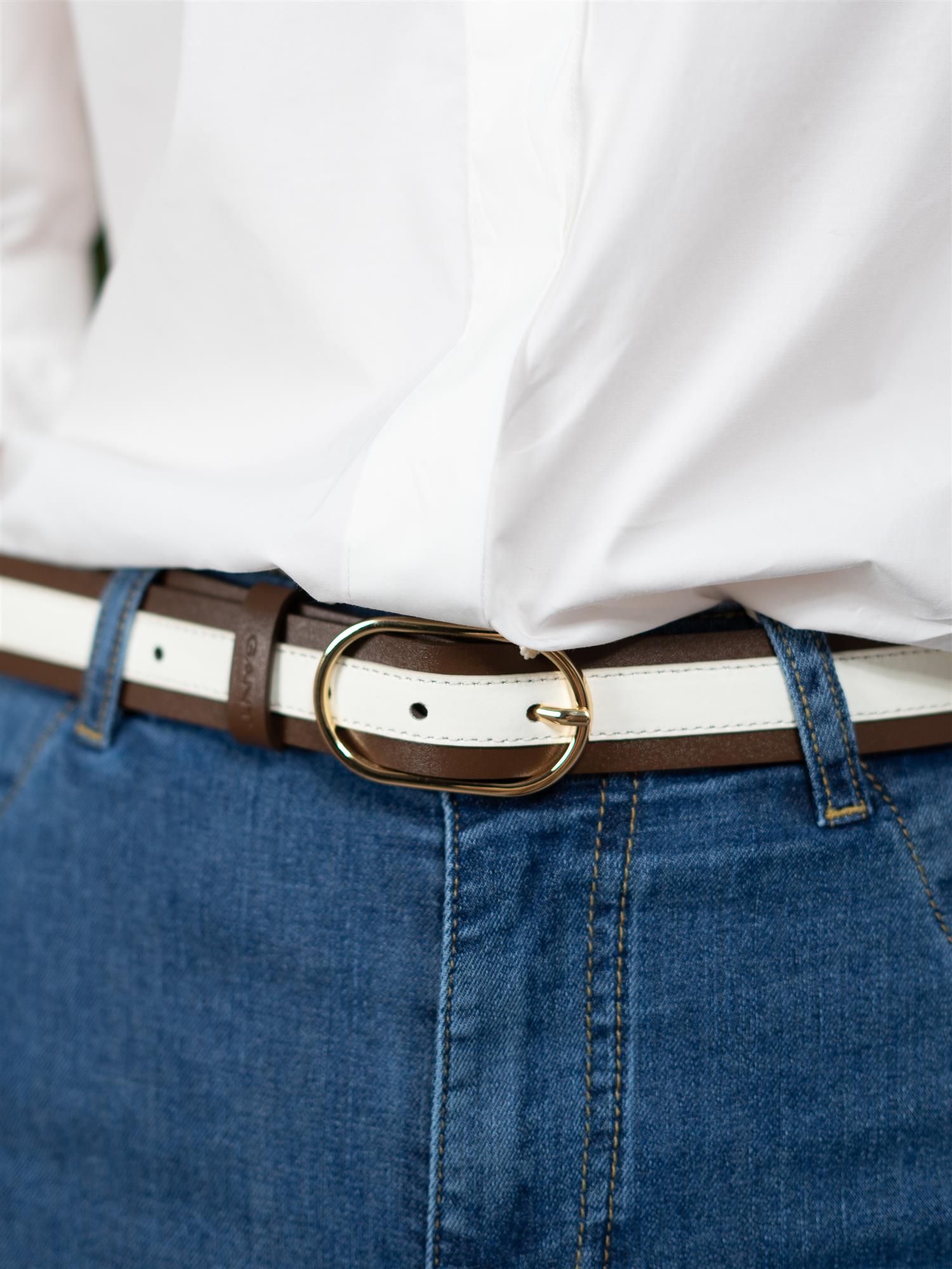 Gant Stripe Leather Belt