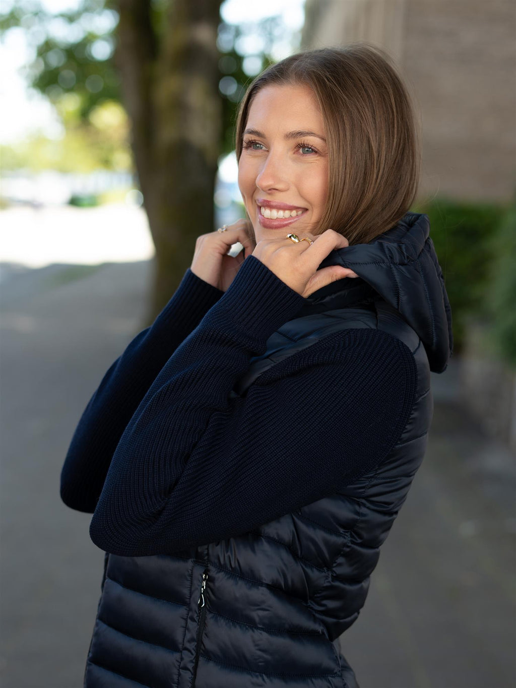Colmar Hooded Jacket With Knitted Sleeves