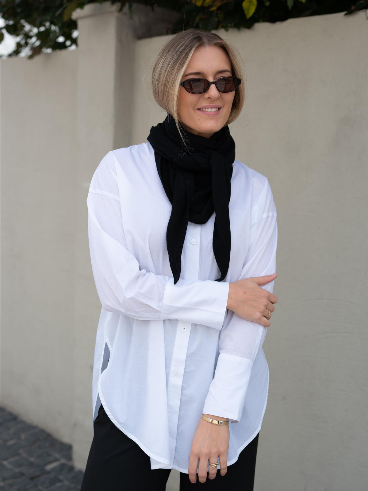 Mira Wool Cash Scarf Black