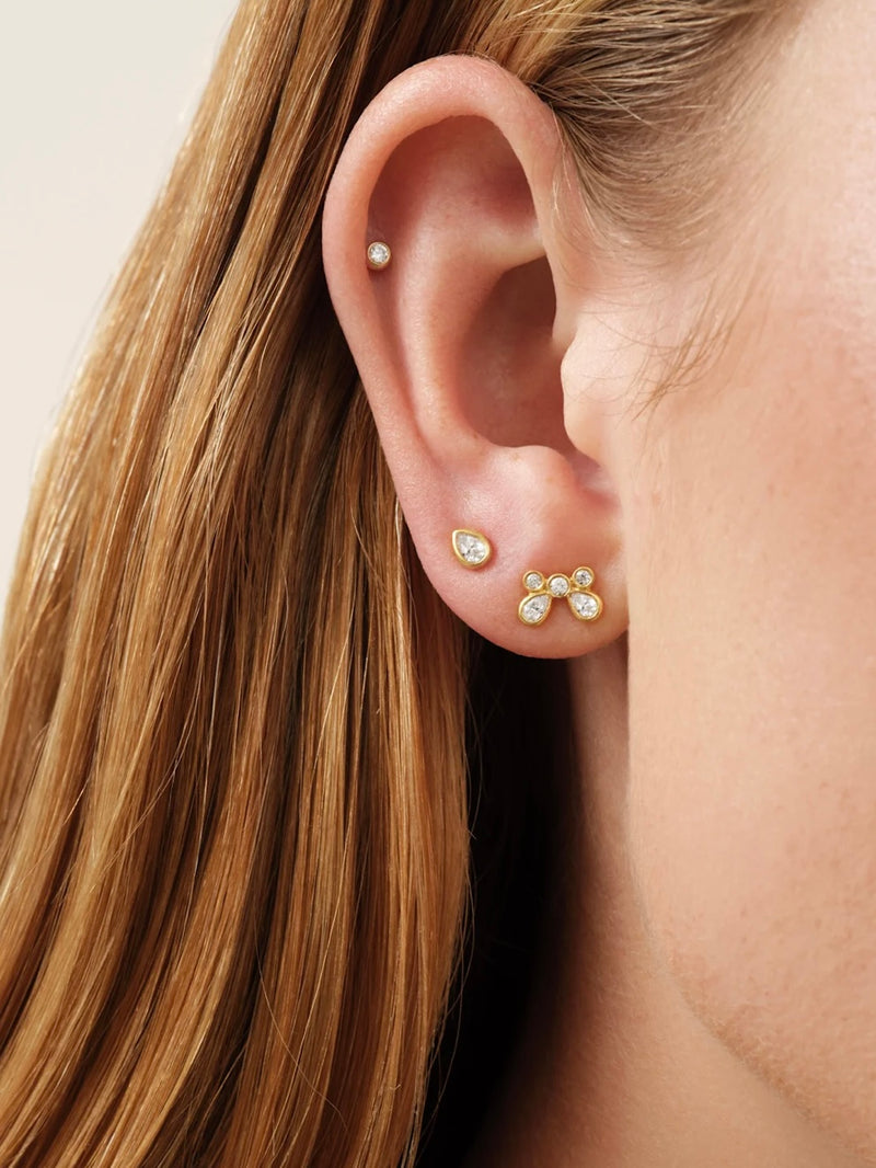 Julie Sandlau White Wisteria Drop Earstud
