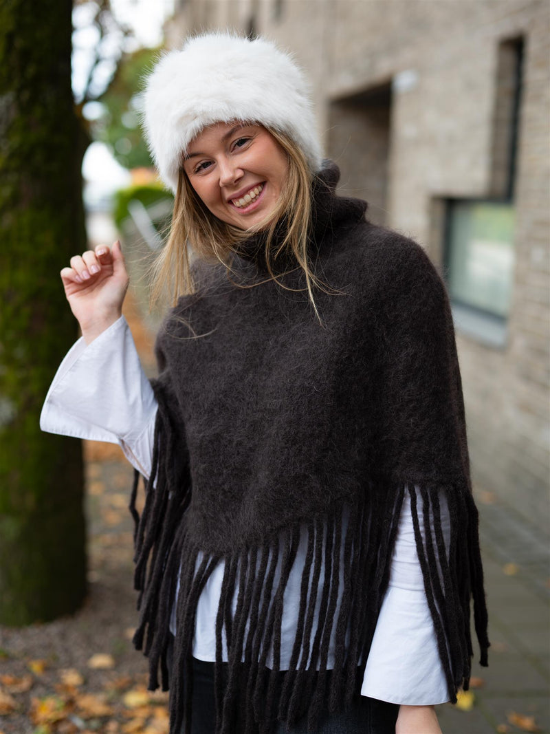 Ella&il Nikola Chunky Poncho Dark Brown