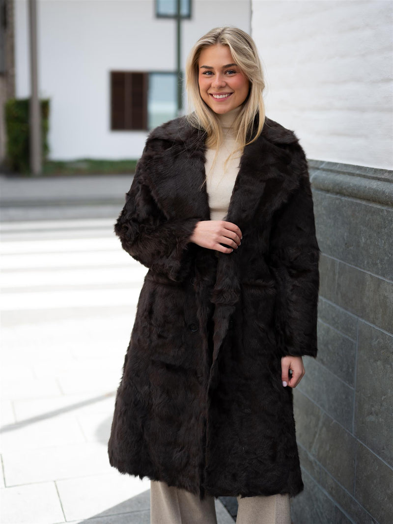 Dear Dharma Jakke Lang Leather Brown