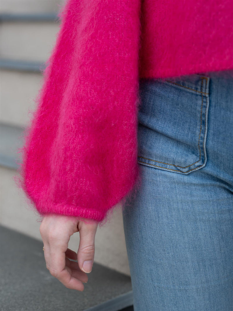Ella&il Amelia Chunky Cardigan Raspberry