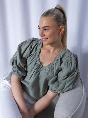 Mos Mosh Taissa Linen Blouse Shadow