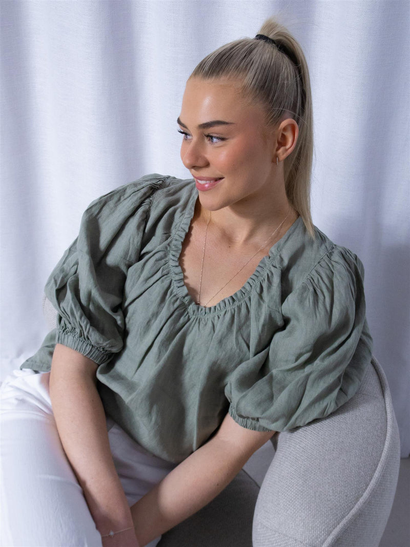 Mos Mosh Taissa Linen Blouse Shadow