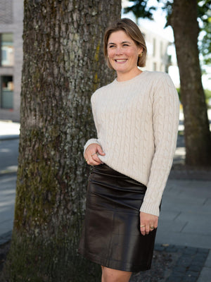Dear Dharma A Line Skirt Leather Brown