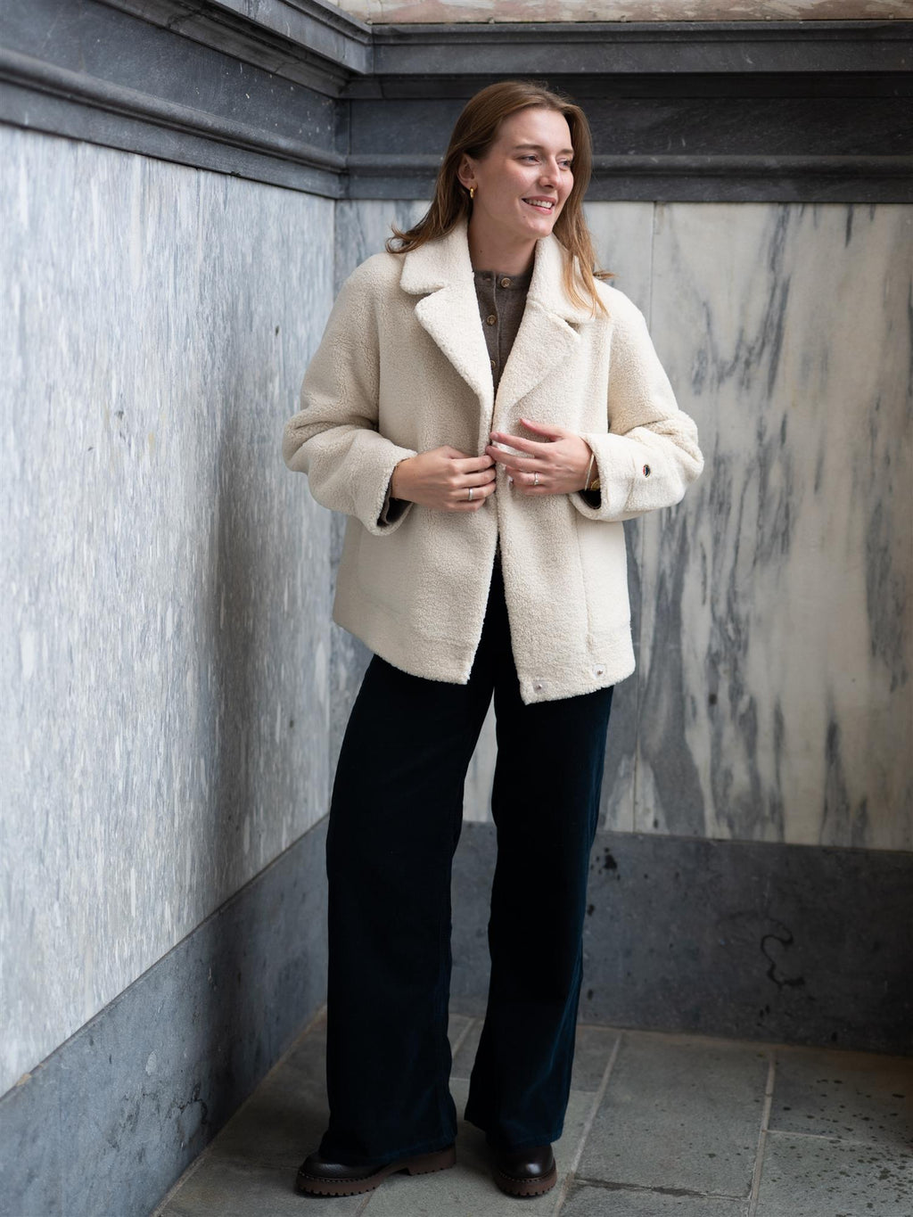 Busnel Mei Shearling Jacket Ecru