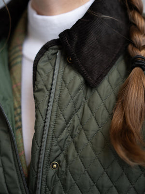 Barbour Oakham Quilted Cape Olive