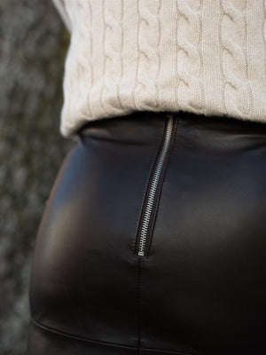 Dear Dharma A Line Skirt Leather Brown