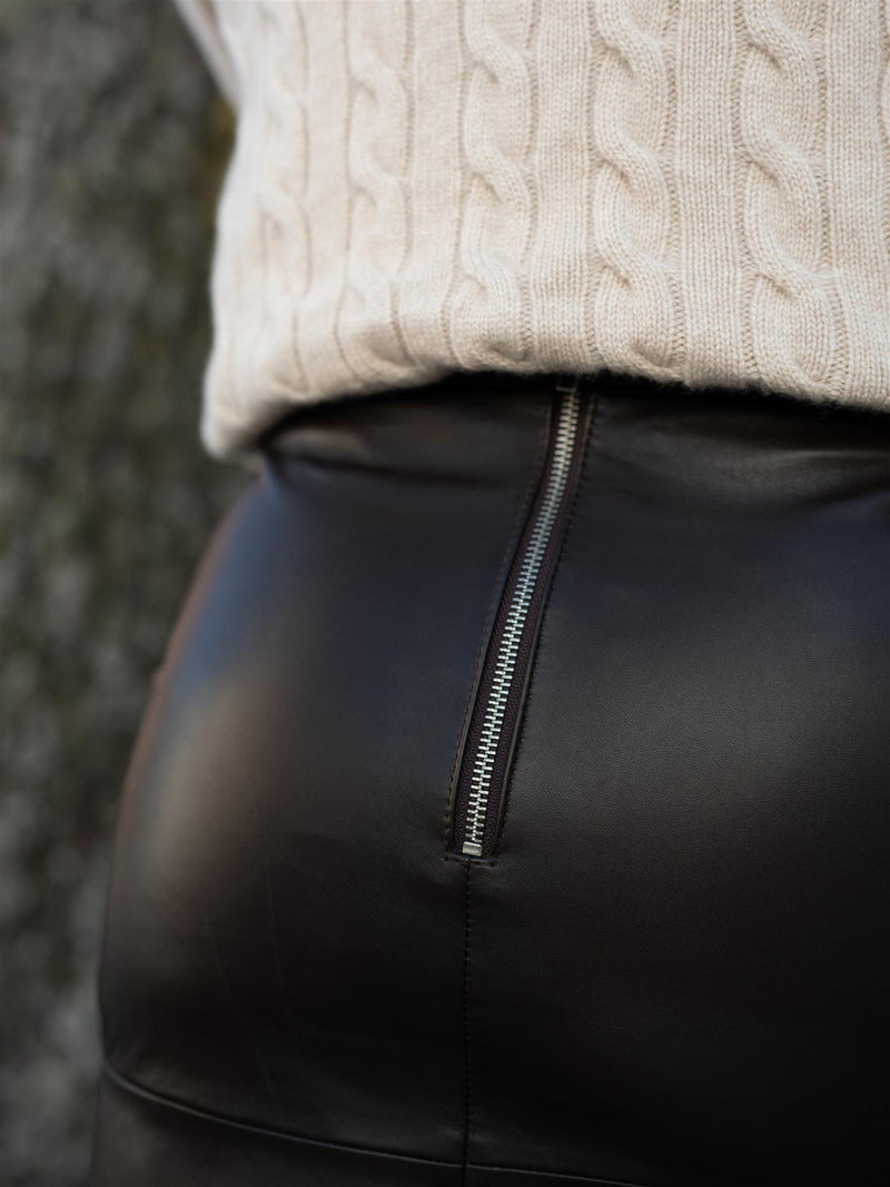 Dear Dharma A Line Skirt Leather Brown