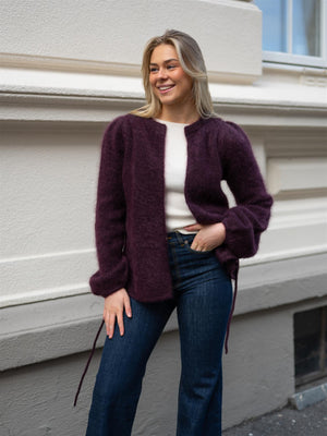 Ella&il Fredrikke Chunky Cardigan Red Wine