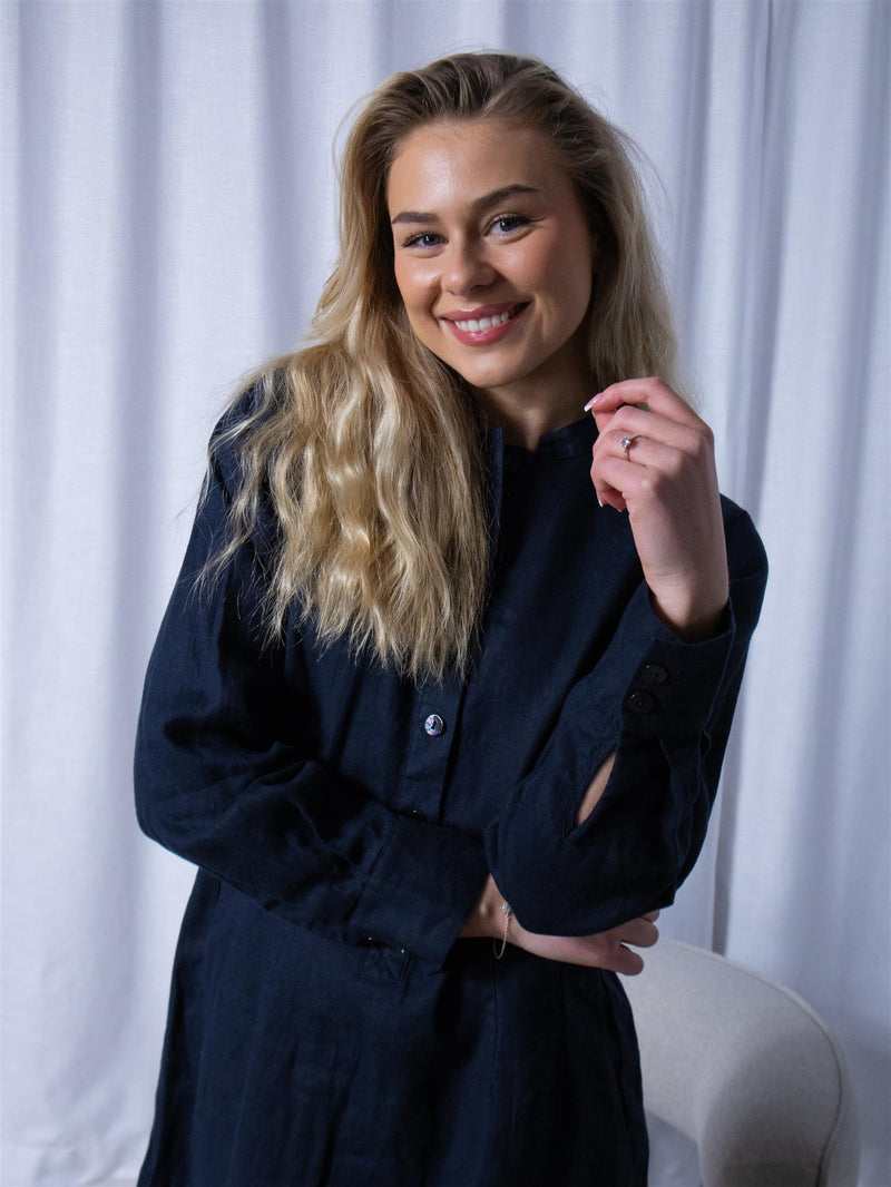 Bitte Kai Rand Lazy Linen Dress Dark Midnight