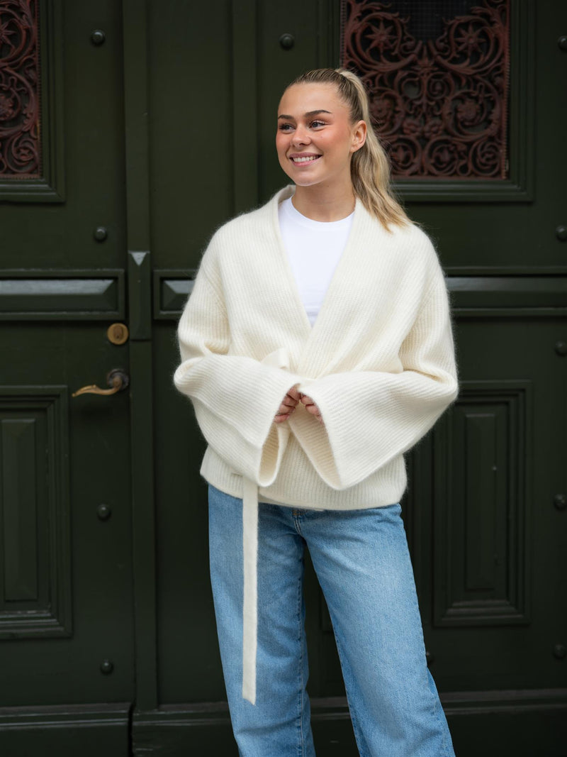 Christian Aks Lila Mohair Cardigan Eggshell