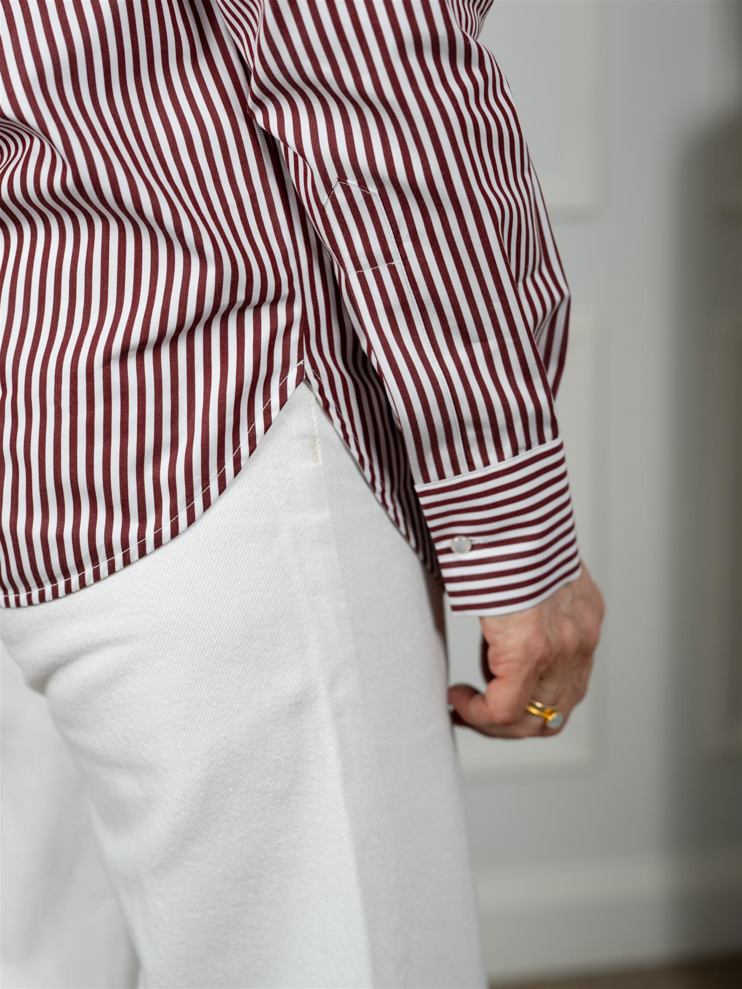 MMKaris Slim Stripe Shirt Cabernet
