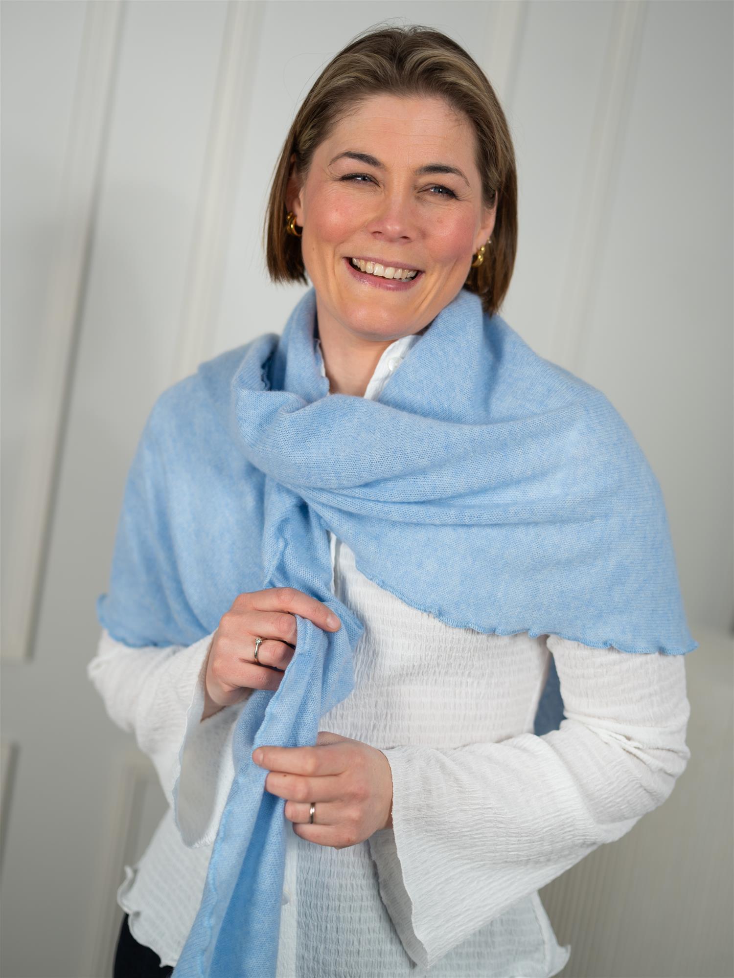 Triangle Scarf Blue Fog
