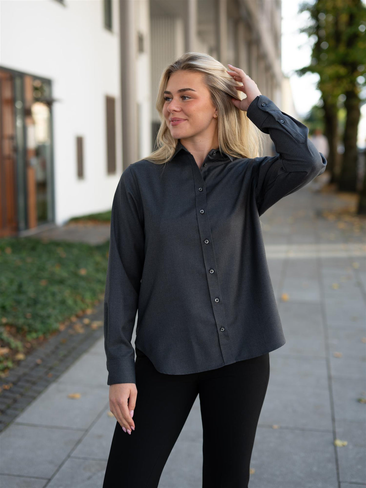 Liv Wool Shirt Stone Grey