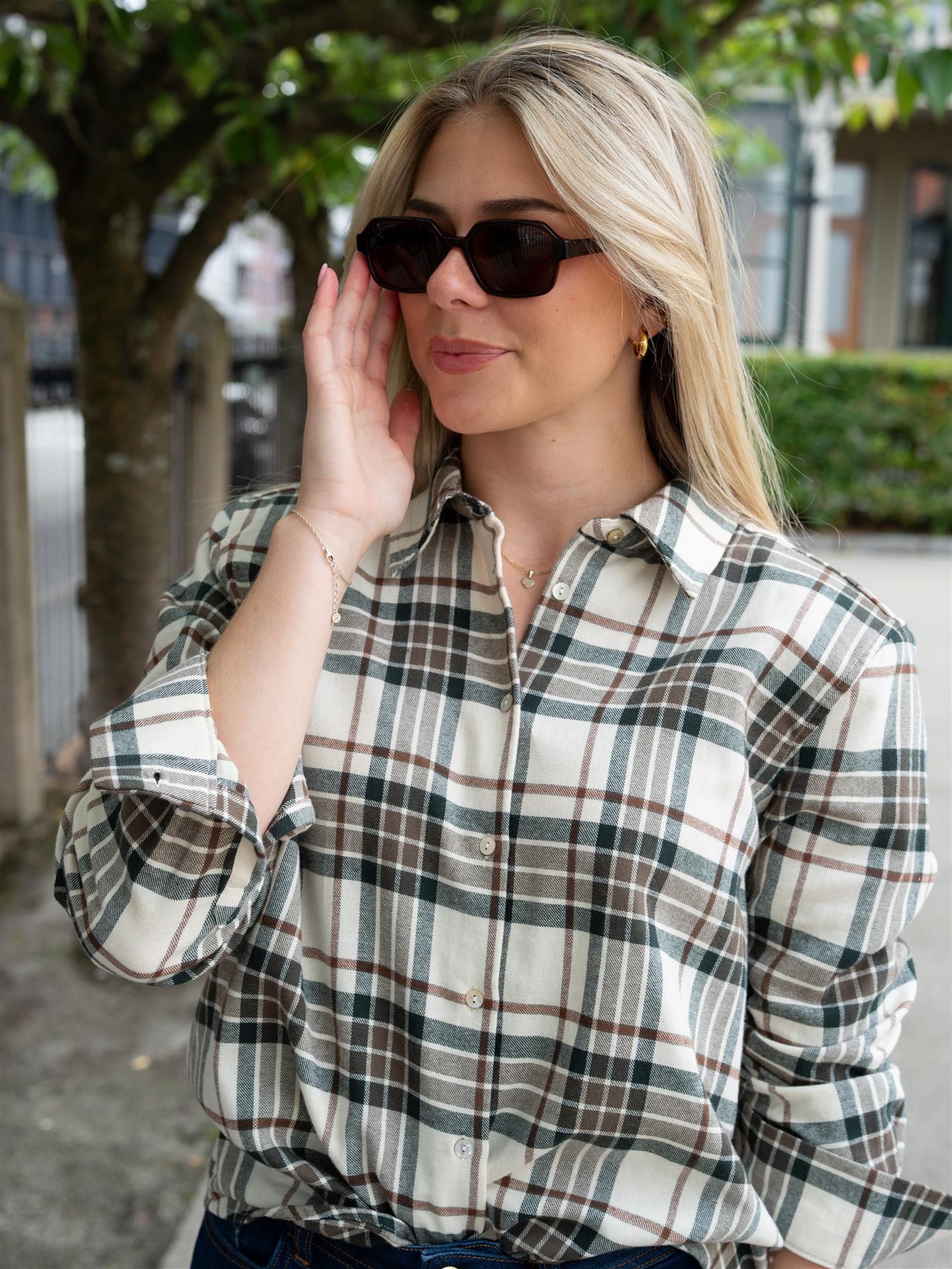 Joan Flannel Shirt Green Check
