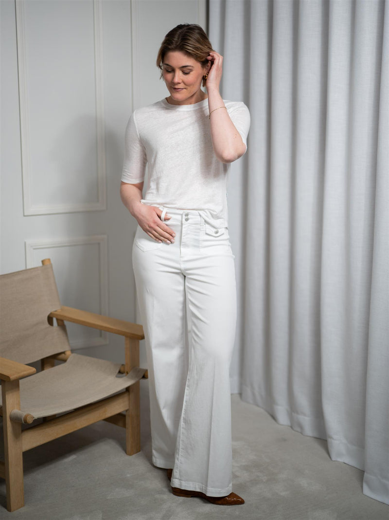 Ella&il Karina Linen Tee White