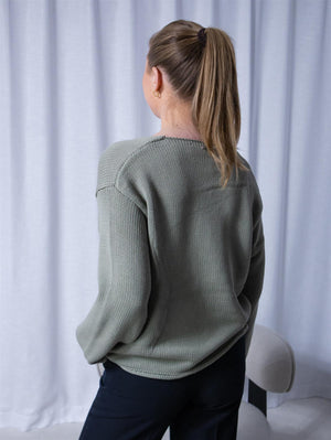 Mos Mosh Bine LS V-neck Shadow