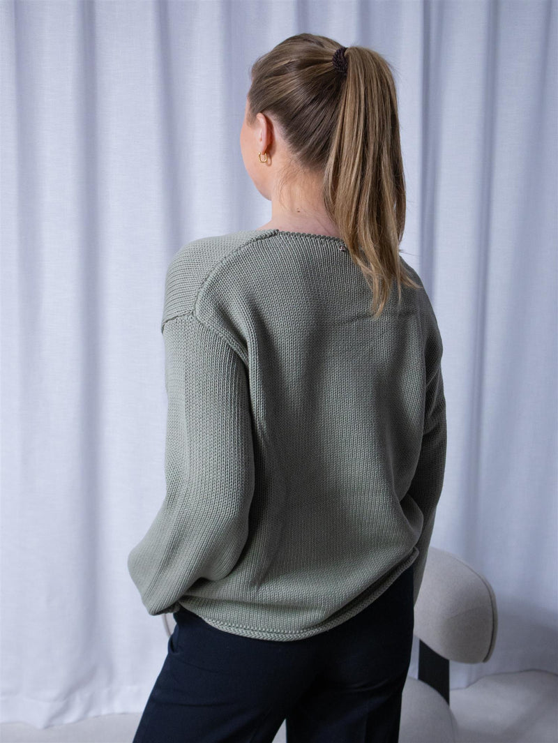 Mos Mosh Bine LS V-neck Shadow