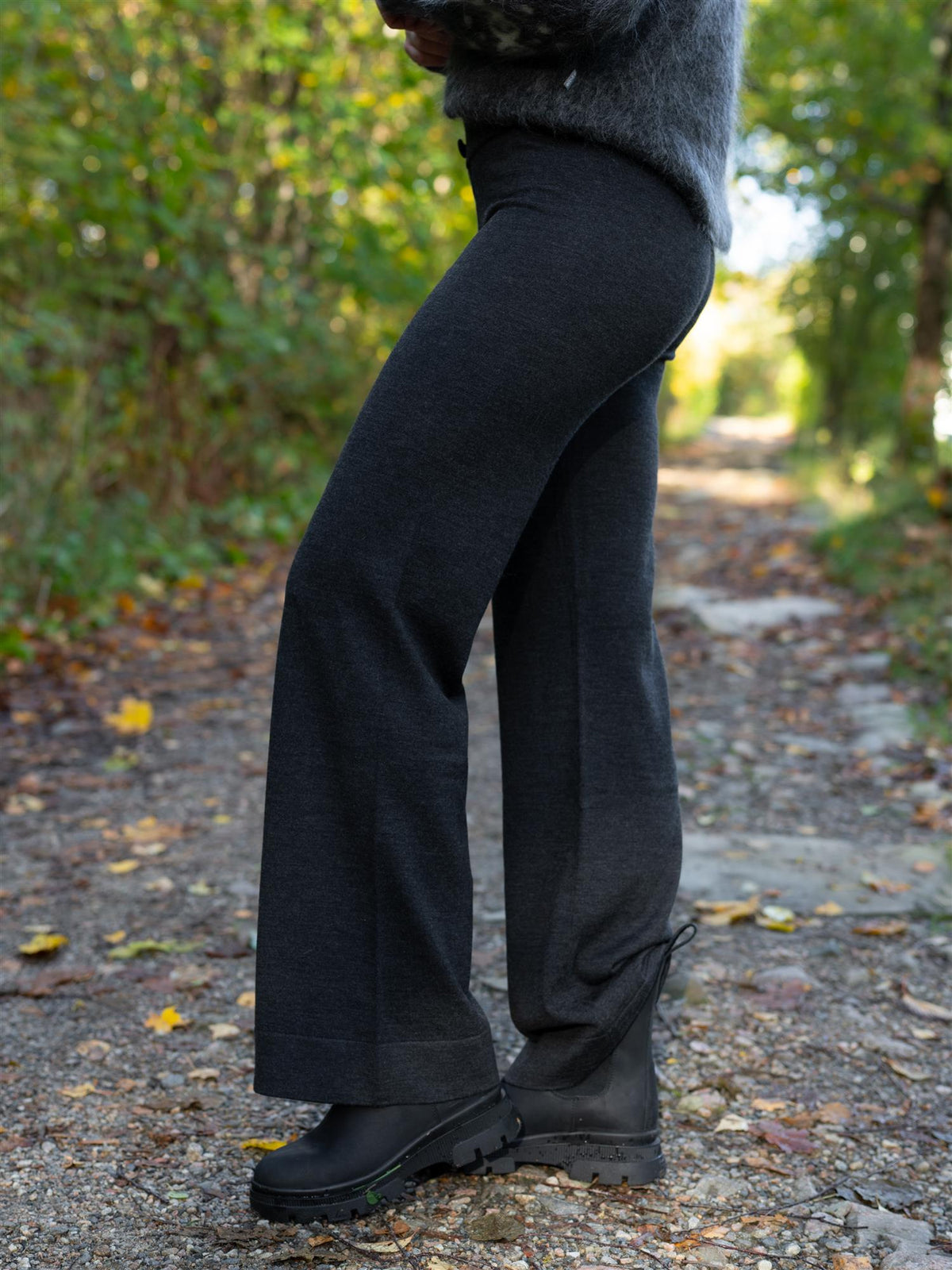 Nina Merino Pants Dark Grey Melange