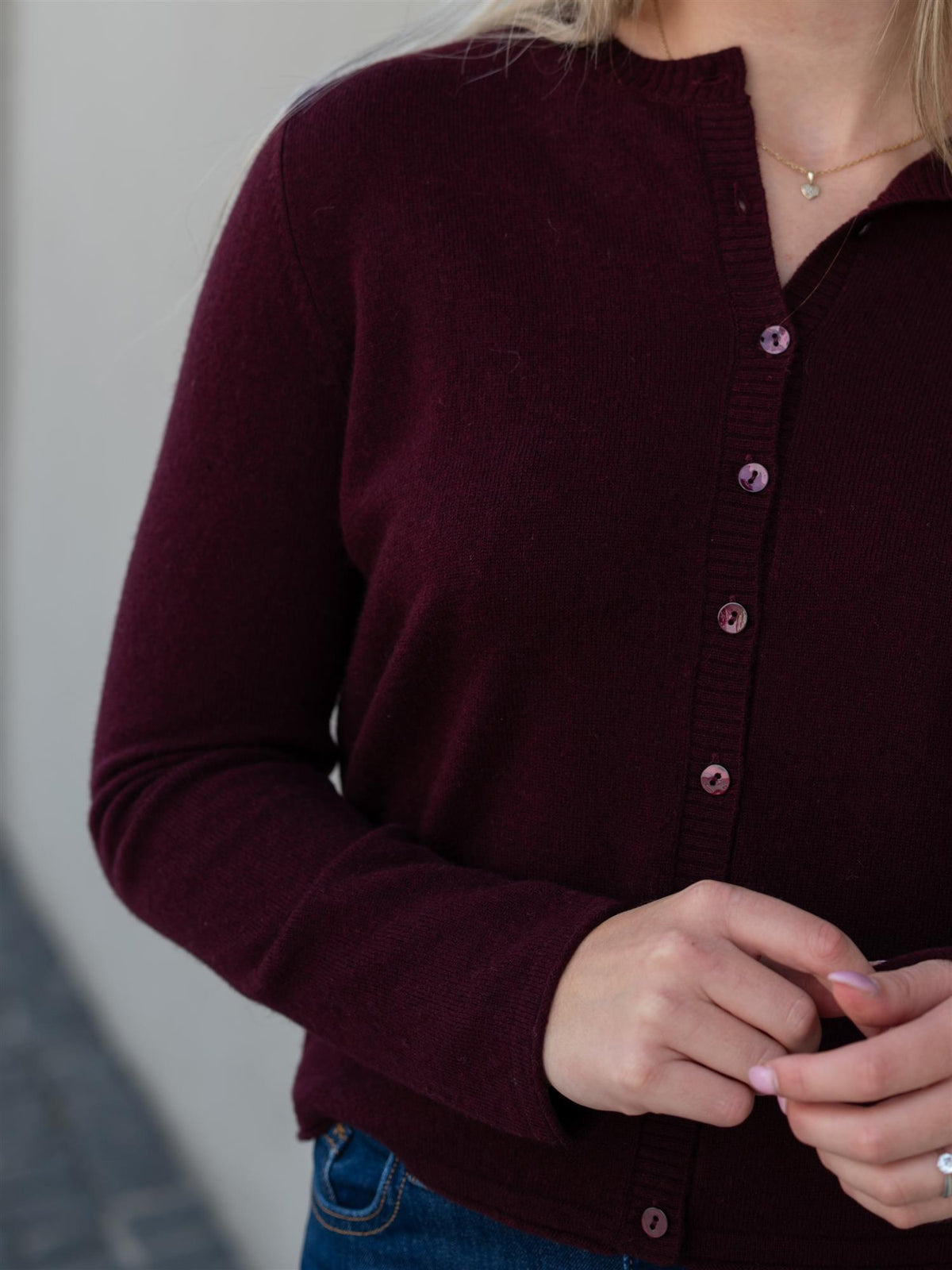 Dear Dharma Clara Cardigan Aubergine