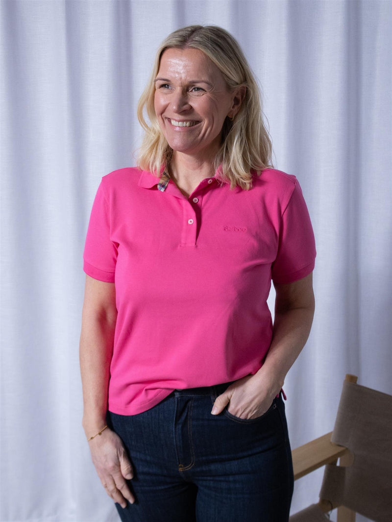 Barbour Bowford Polo Top Rose Pink