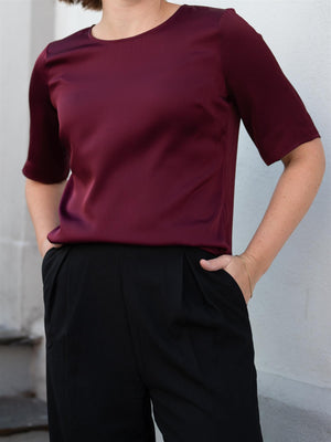 Stenströms Sanne Blouse Dark Red Short Sleeve
