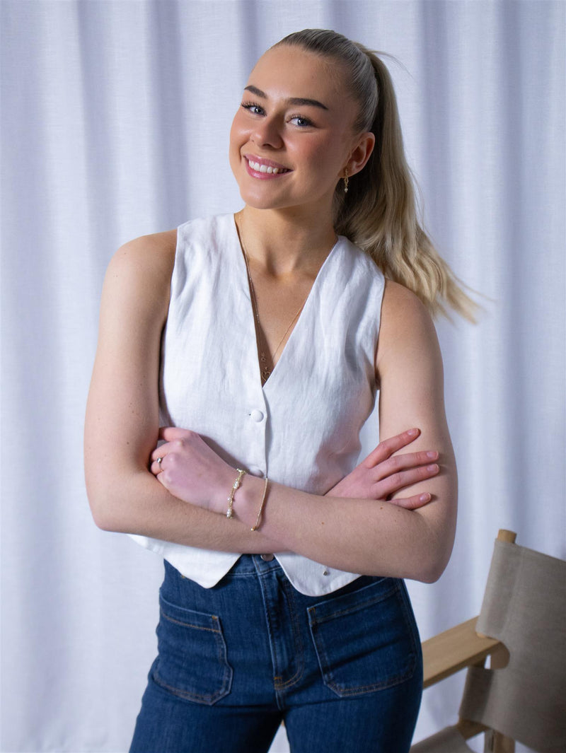 Ella&il Johanne linen Vest White