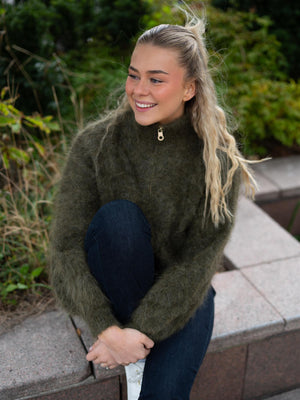 Ella&il Li Chunky Sweater Moss Green