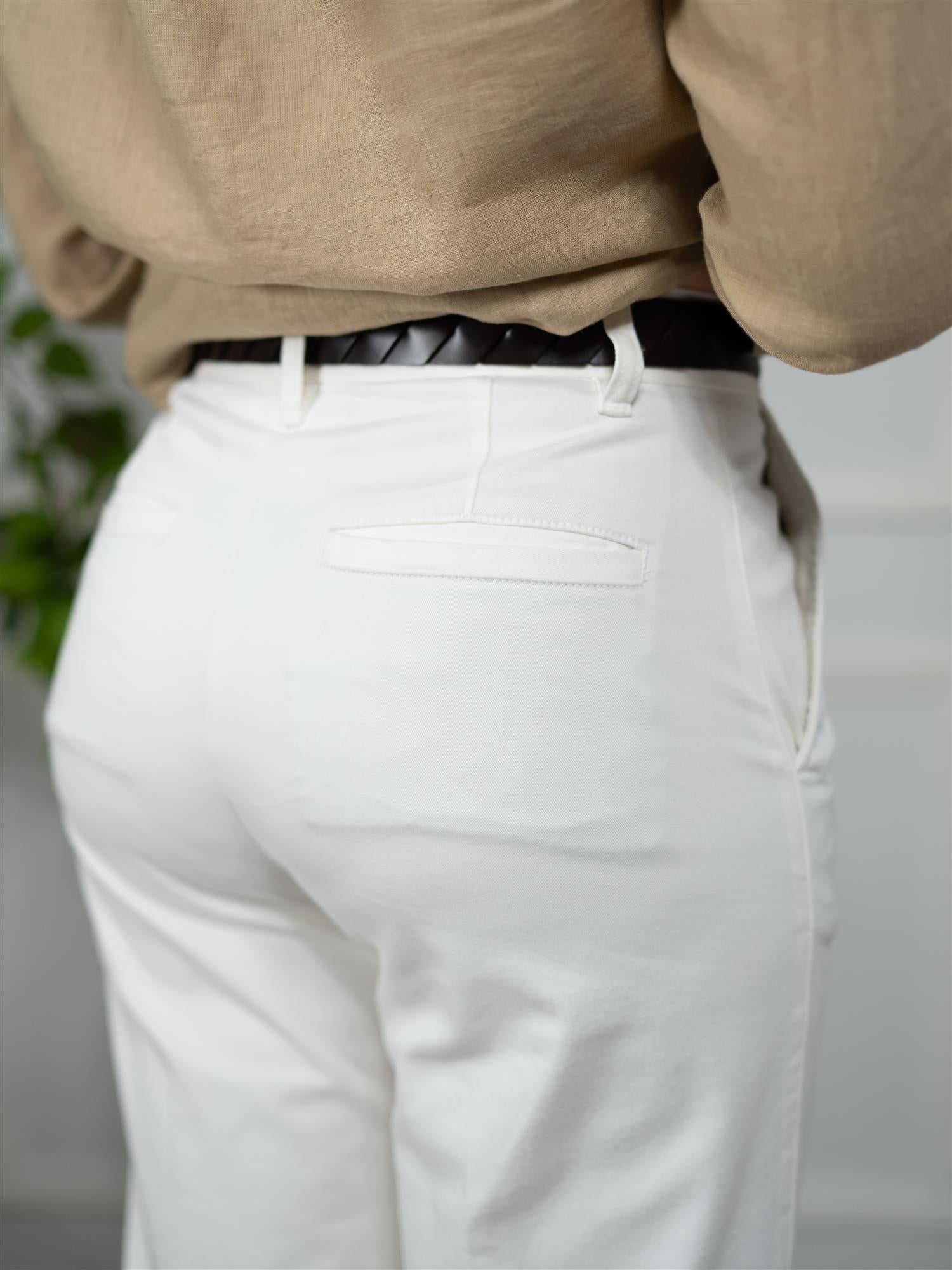 Polo Chino Wide-Leg Pant Warm White