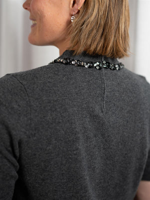 ONE and OTHER Tone Knitted Top Antracit Melange