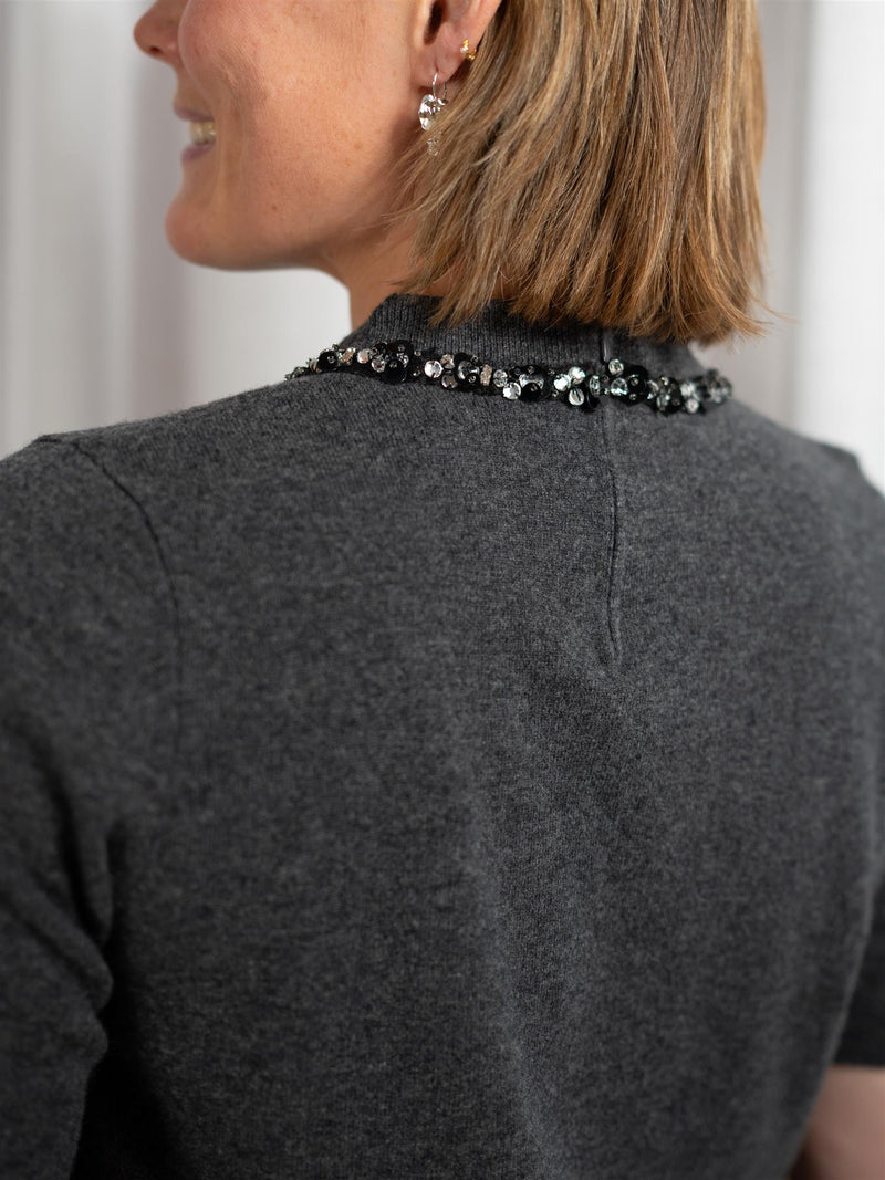 ONE and OTHER Tone Knitted Top Antracit Melange