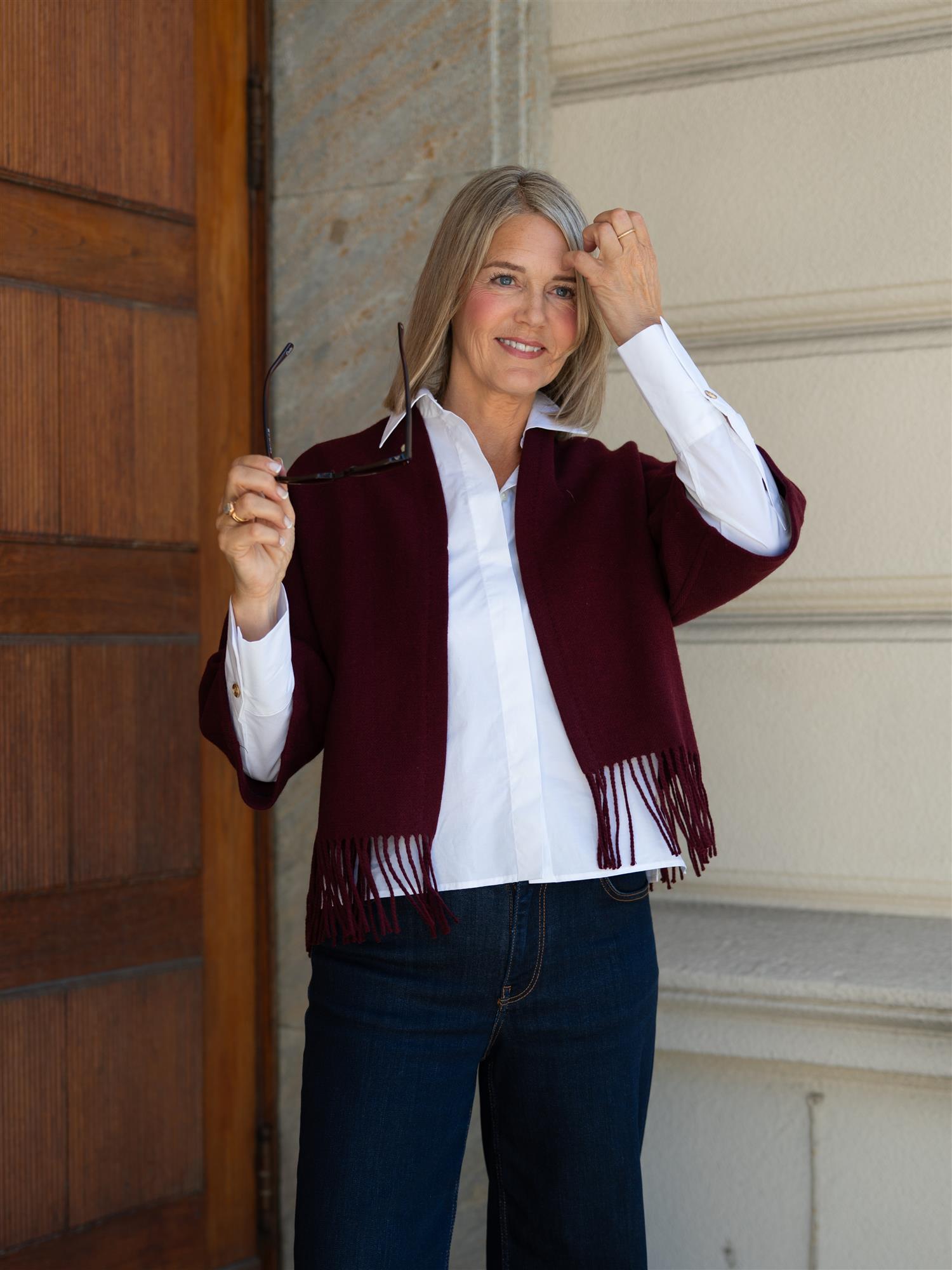 Keyla Lambswool Jacket Burgundy