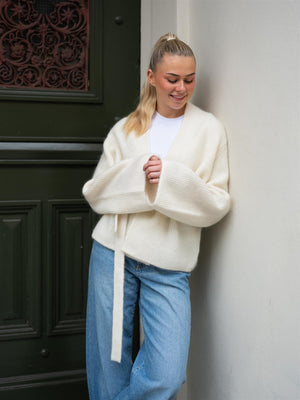 Christian Aks Lila Mohair Cardigan Eggshell