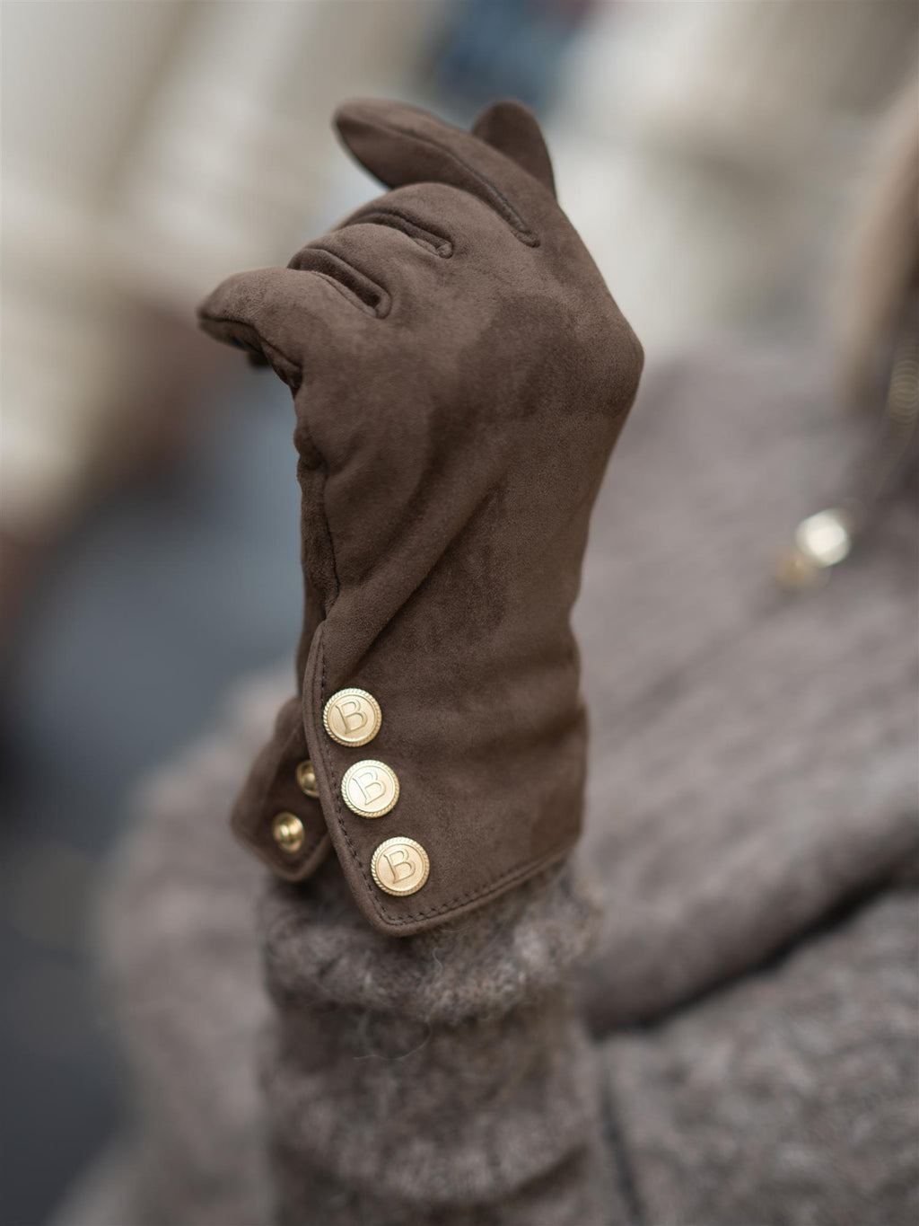 Busnel Cara Suede Gloves Espresso