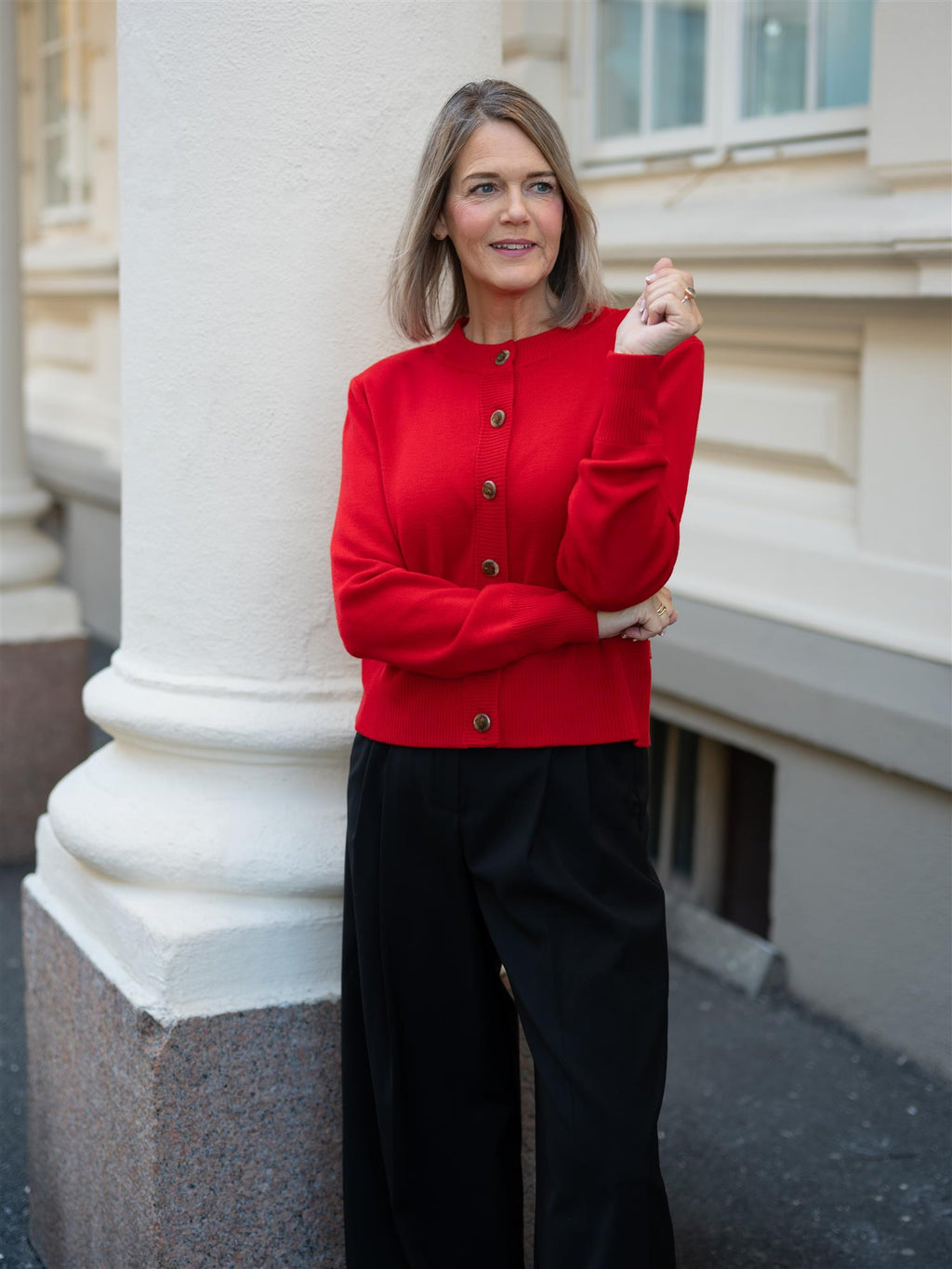 Ella&il Elana Merino Jacket Bright Red