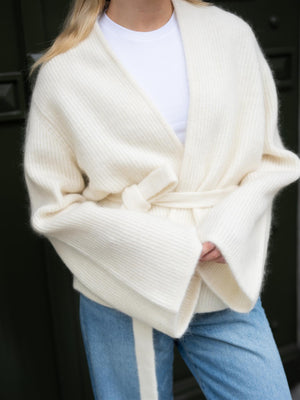 Christian Aks Lila Mohair Cardigan Eggshell