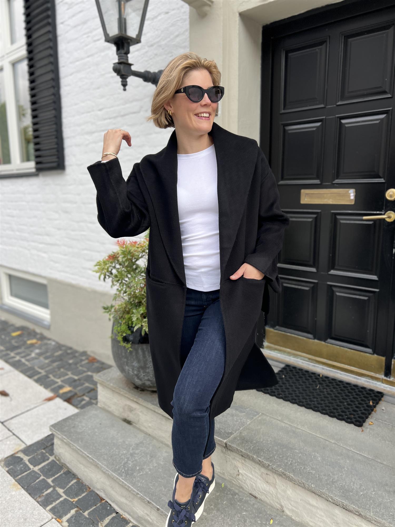 Christian Aks Amara Wool Coat Black