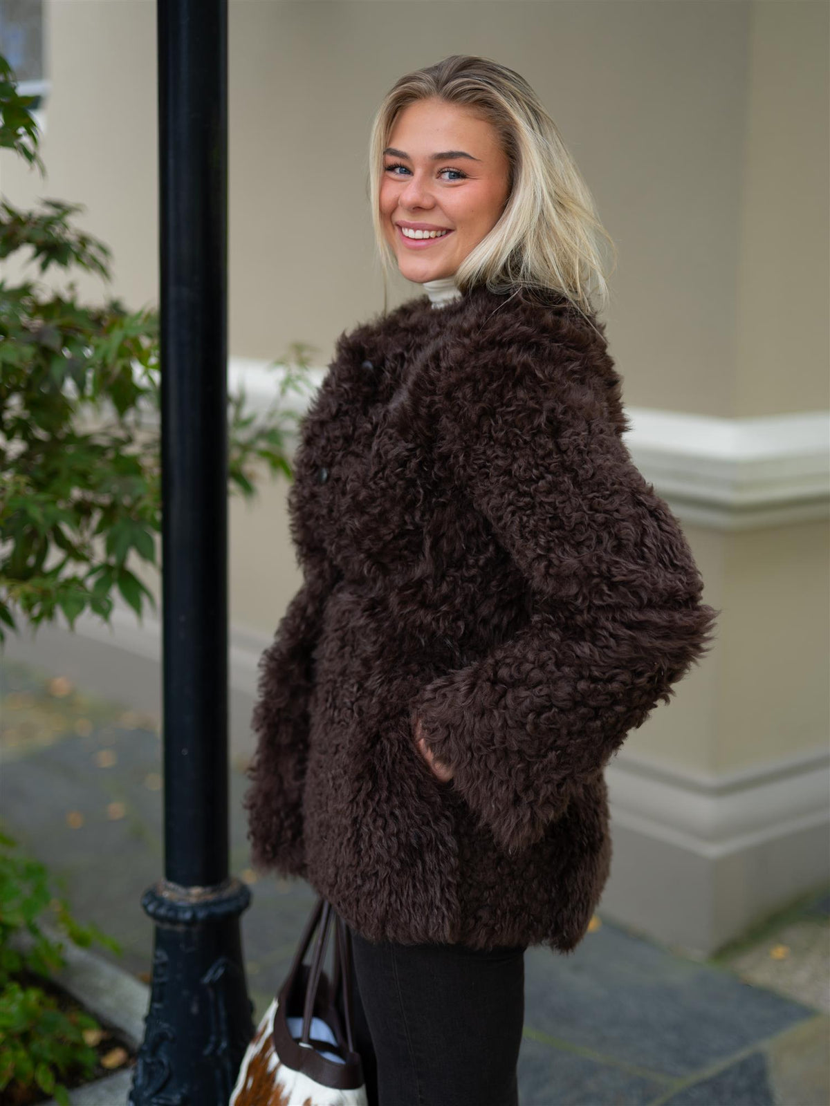 Freya Shearling Jacket Dark Brown