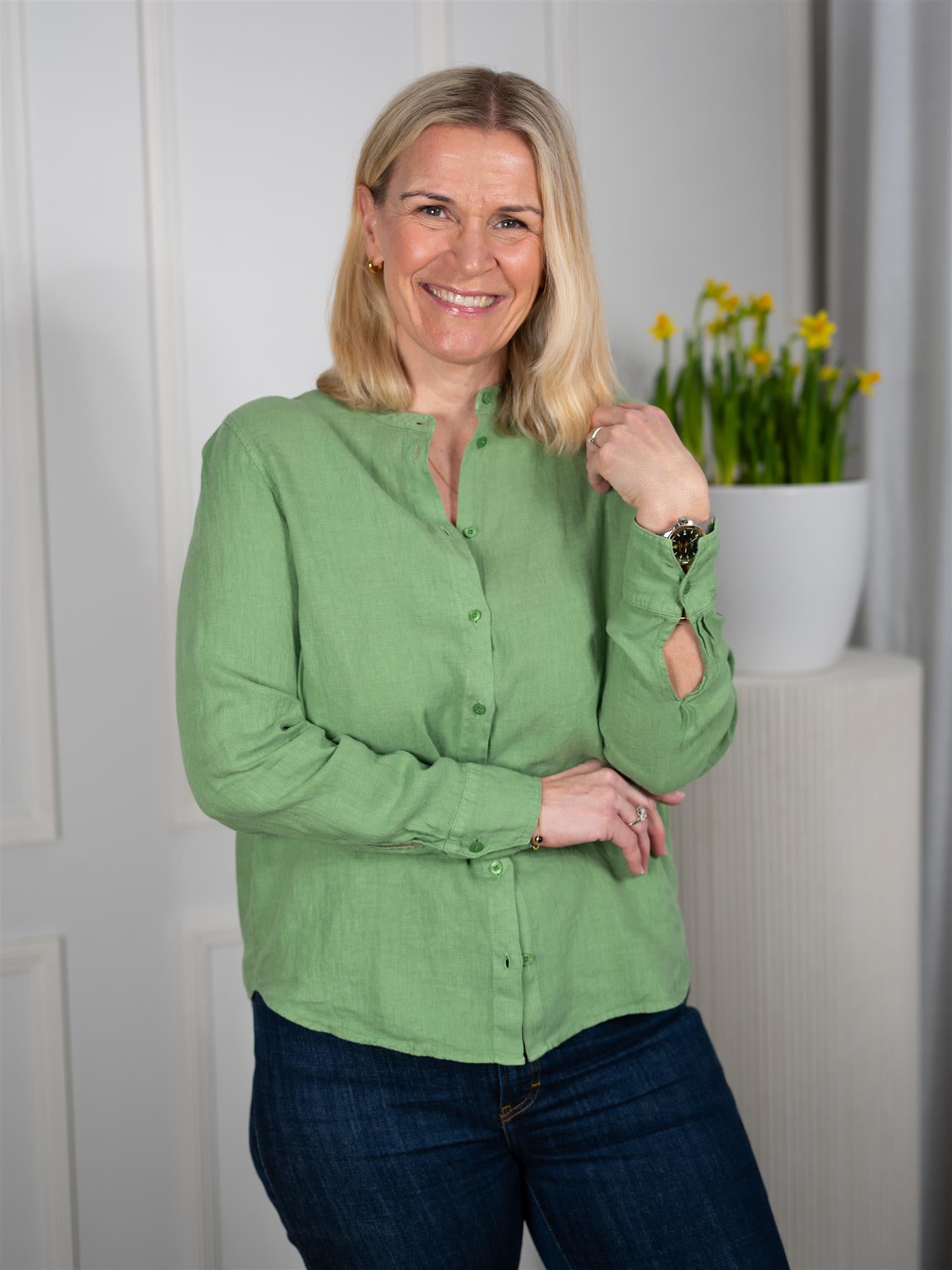 Mmartina Linen Shirt Turf Green