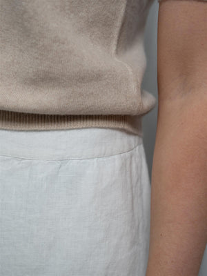 Lexington Short Linen Skirt White