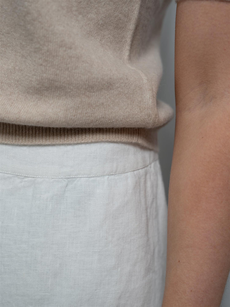 Lexington Short Linen Skirt White