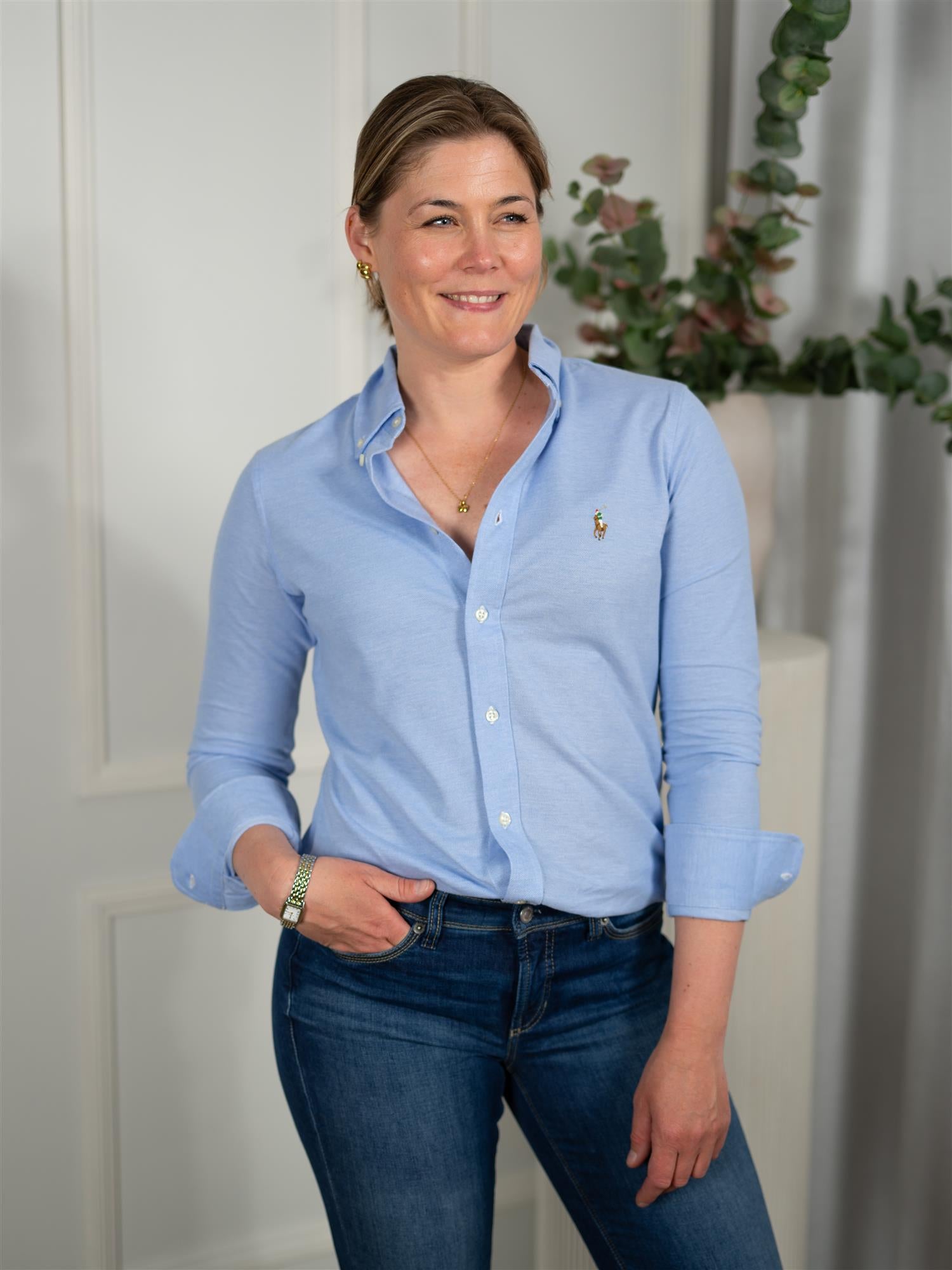 Polo Heidi-Skinny-Long Sleeve-Knit Light Blue