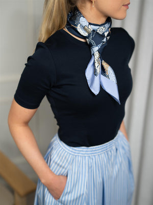 Stenströms Scarf 90x90 Navy Pattern