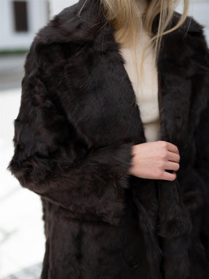 Dear Dharma Jakke Lang Leather Brown