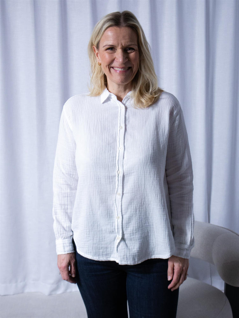 Denim Studio Rosalie Double Gaze De Coton Blanc