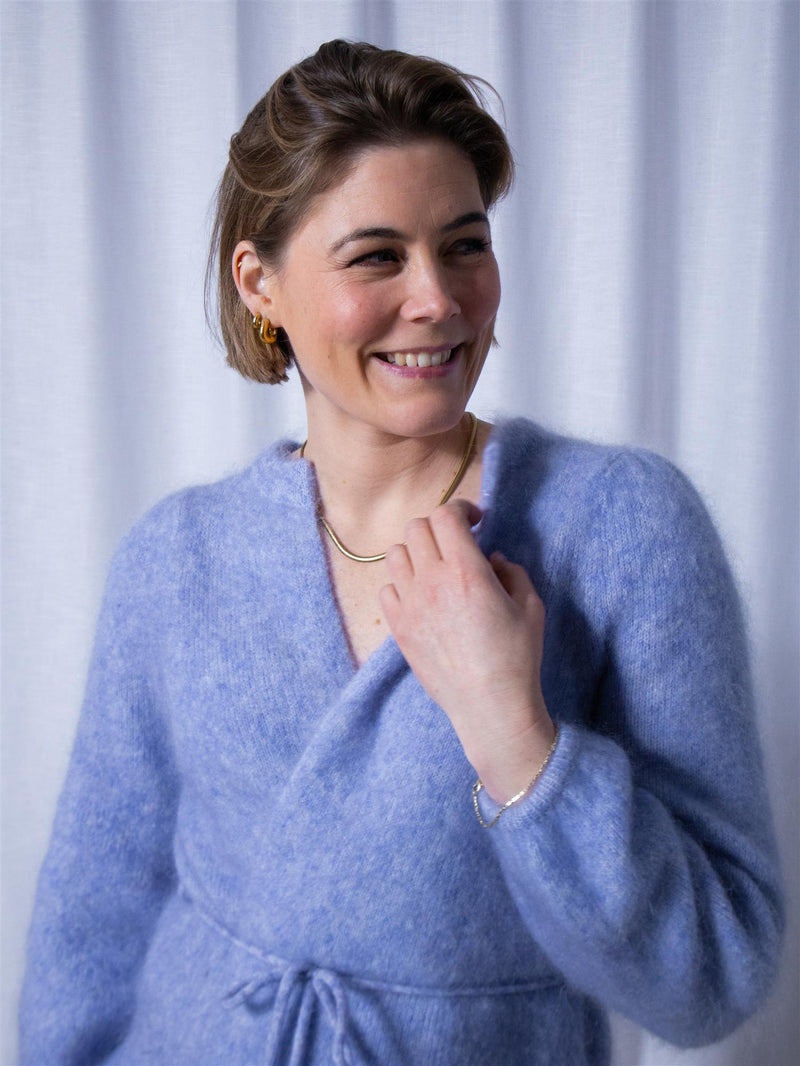Ella&il Fredrikke Chunky Cardigan Light Blue